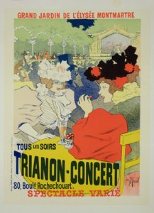 A „Trianon-koncertet” reklámozó plakát reprodukciója, 1895